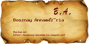 Bosznay Annamária névjegykártya