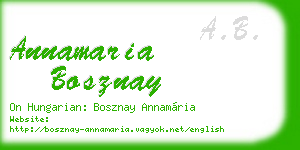 annamaria bosznay business card